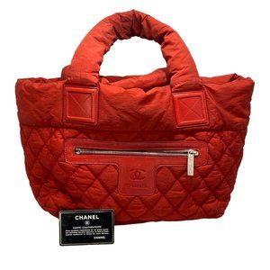 Red Chanel Coco Cocoon tote